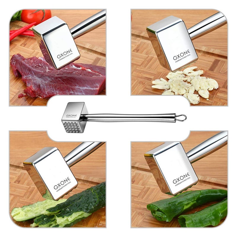 GXONE Meat Tenderizer,304 Stainless Steel Heavy Sturdy Meat Mallet/Pounder/Hammer Tool(1.65lb) - Image 4
